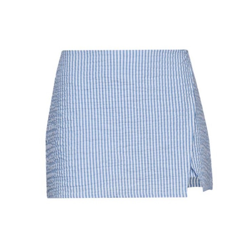 Skatie Blue Seersucker Skort - Sz S
